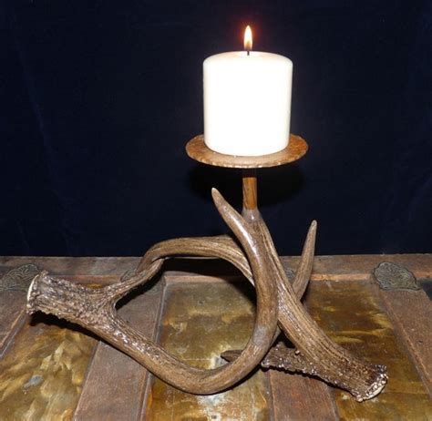 New Real Authentic Mule Deer Antler Candelabra Rustic Candle
