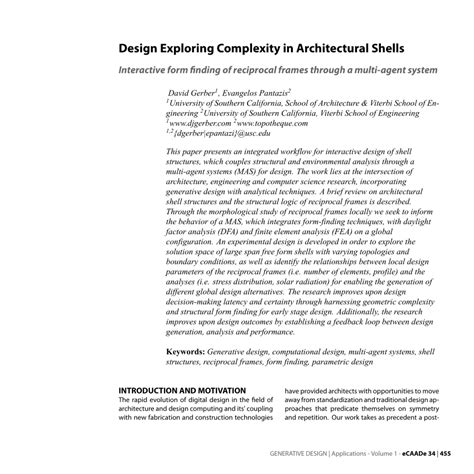 Pdf Design Exploring Complexity In Architectural Shells Interactive