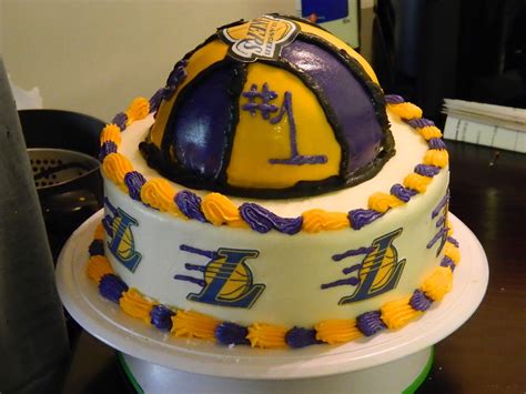 In a large bowl, whisk together the egg, oil, applesauce and brown sugar until combined. Lakers Cake made for my husband. I made it using some ...