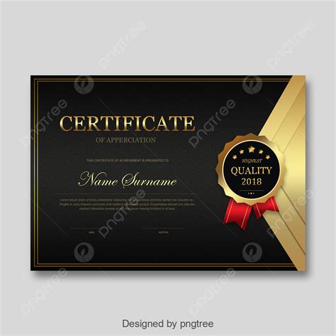 Black Medal Personal Certificate Of Honor Template Download On Pngtree