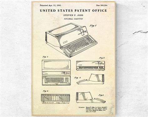 Computer Patent Print Personal Computer Poster Vintage Home Office