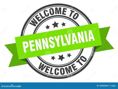 Welcome To Pennsylvania Welcome To Pennsylvania Isolated Stamp Stock
