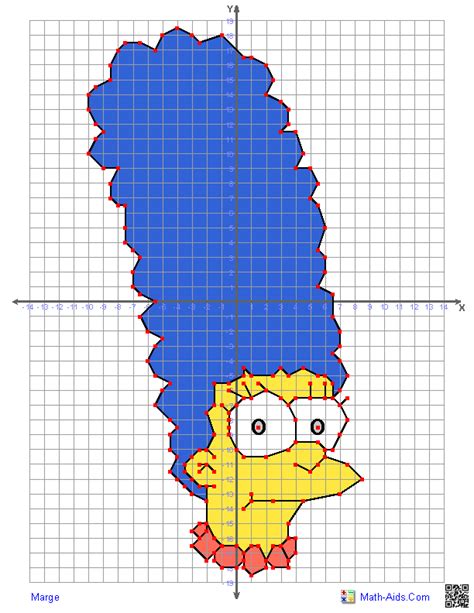 The Simpsons Face Is Drawn On Graph Paper With A Blue Grid In The