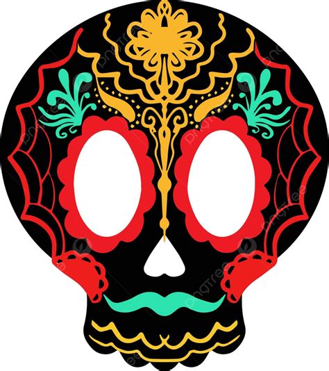 Vector Illustration Sugar Flower Skull Tattoo Skull And Day Of The Dead