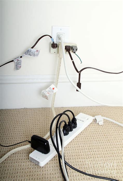 Overloaded Electrical Outlet Photograph By Photo Researchers Inc