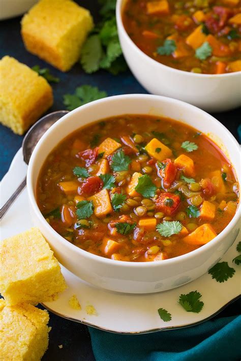 Moroccan Sweet Potato And Lentil Soup This Is A Healthy Hearty