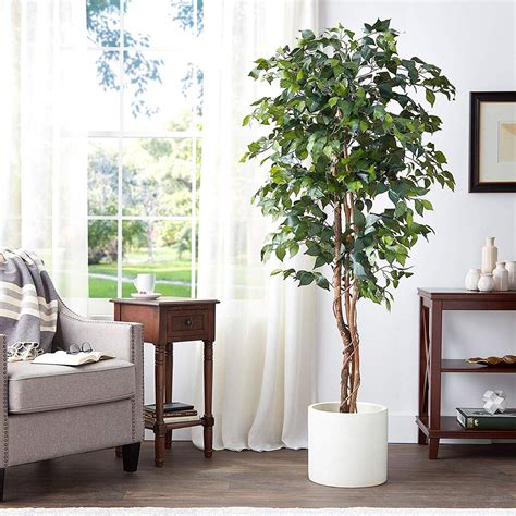 6 Large Artificial Ficus Silk Tree Fake Plant Potted Decor Yard Outdoor Indoor Floral Décor