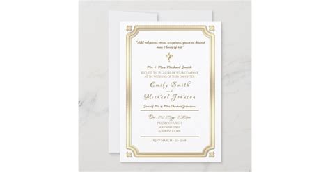 Catholic Wedding Invitation Formal With Verse Zazzle