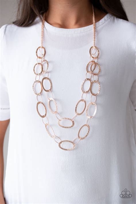 Paparazzi Accessories Glimmer Goals Rose Gold Gold Jewelry Necklace