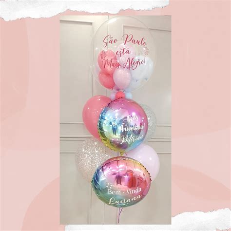 Arranjo De BalÕes C Bubble Personalizado DÊcor Balões