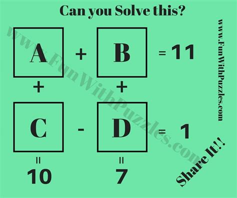 Easy Maths Puzzles Brain Teasers For Kids With Answers Fun With Puzzles