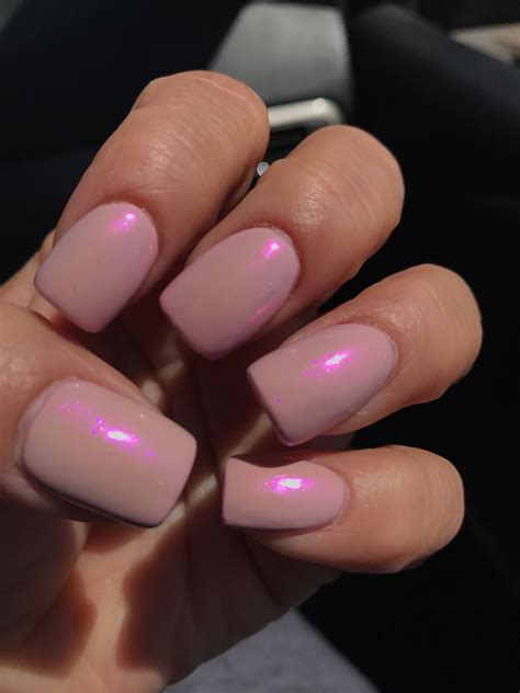 Pink Iridescent Nails Nail Manicure Glitter Gel Nails Ombre Gel Nails