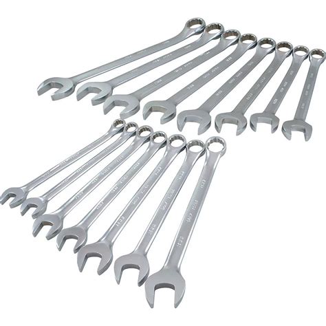 Gray Tools 15 Piece 12 Point Metric Satin Chrome Combination Wrench