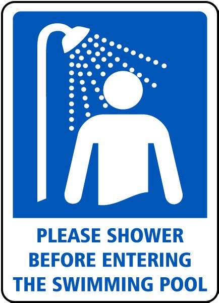 Shower Before Entering Pool Sign F6988 By
