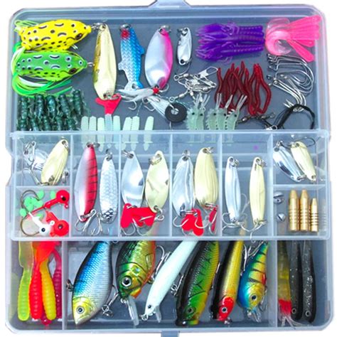 Multi Fishing Lure Mixed Colors Metal Spoon Bait Soft Lure Kit Wobbler