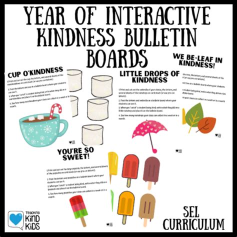 year of interactive kindness bulletin boards bundle coffee and carpool intentionally raising