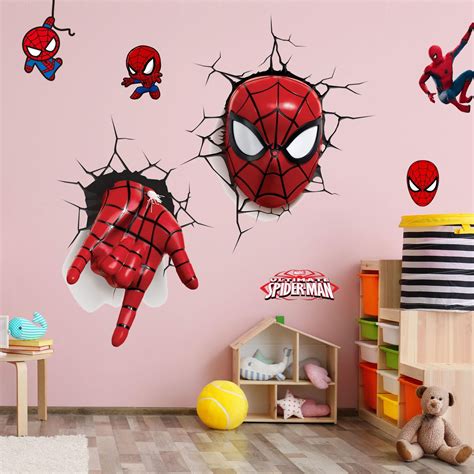 Spider Man Breaking Through Wall Sticker Chilren Boys Wall Decals Peel