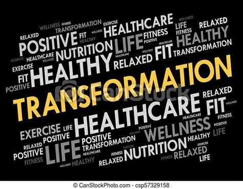 Transformation Word Cloud Fitness Sport Health Concept Canstock
