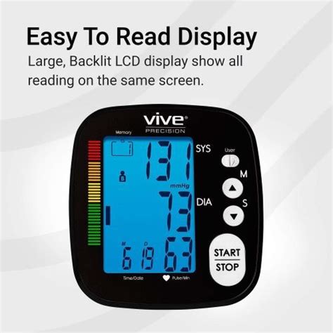 Vive Precision Blood Pressure Monitor And Cuff Upper Arm Vitality Medical