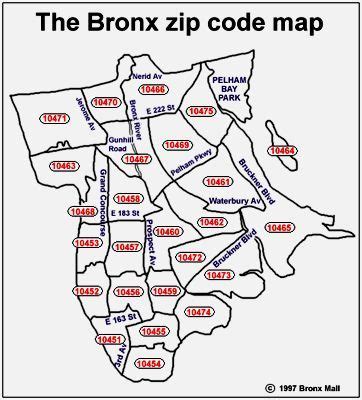 Bronx Ny Zip Code Map World Map Gray