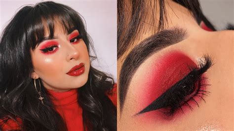 Super Easy Red Holiday Makeup Look Youtube