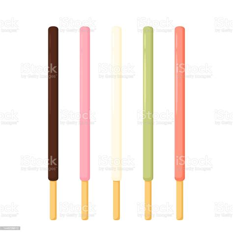 Illustration Of Chocolate Dipped Cookie Sticks On White Background