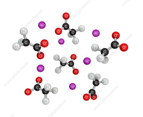 Sodium Acetate Molecular Model Stock Image C Science