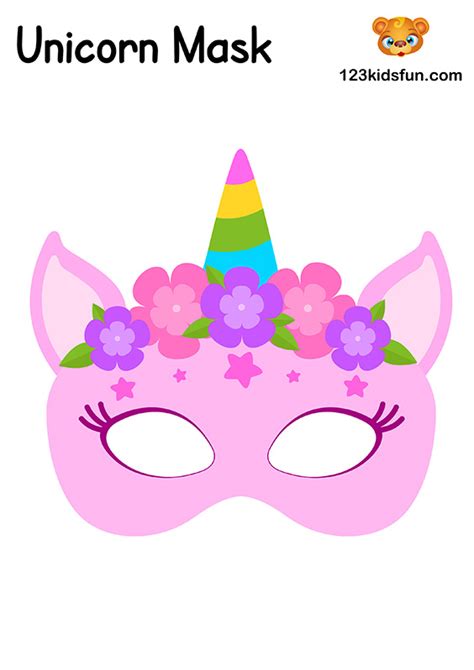 Unicorn Mask Template Coloring Pages Free Unicorns Coloring Pages