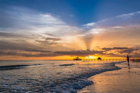 Sunset On Fort Myers Beach Stock Image Image Of Shore 45035791