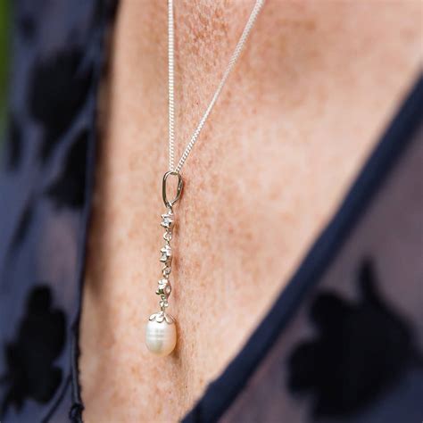 Delicate Drop Pearl Pendant By Tigerlily Jewellery