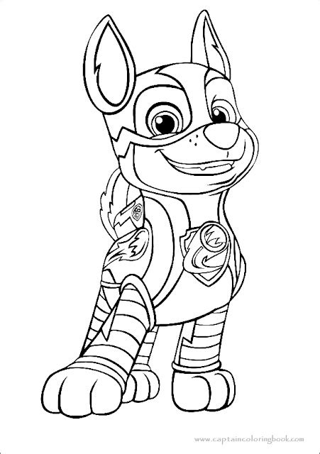 Paw Patrol Mighty Pups Chase Coloring Page Printable Porn Sex Picture