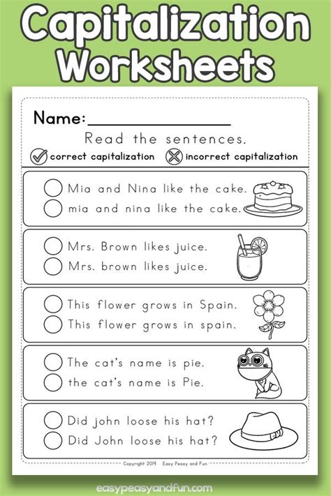 Correct The Capitalization Worksheet