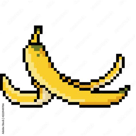 Vector Pixel Art Banana Peel Stock Vector Adobe Stock