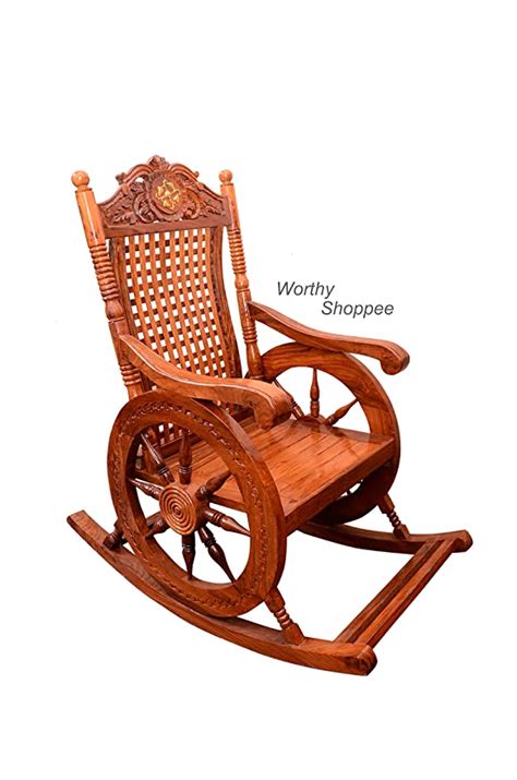 Worthy Pure Sheesham Wooden Rocking Chair Amazon In Home Kitchen