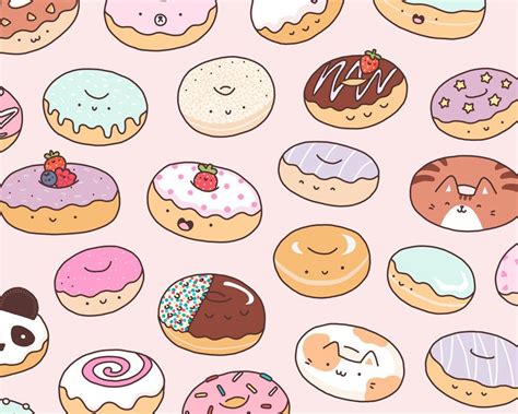 Mmm Donuts Kawaii Donut Doodle Art Print Çizim Fikirleri Çizimler