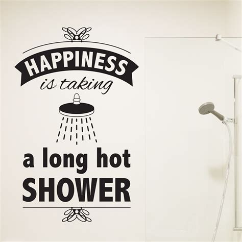 Bathroom Wall Decal Vinyl Sticker Happiness Is Taking A Long Hot
