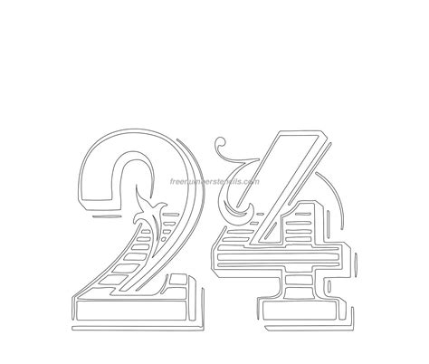 Free Decorative 24 Number Stencil