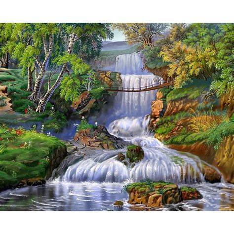 Waterfall River 5040cmcanvas Full Square Drill Diamond Painting