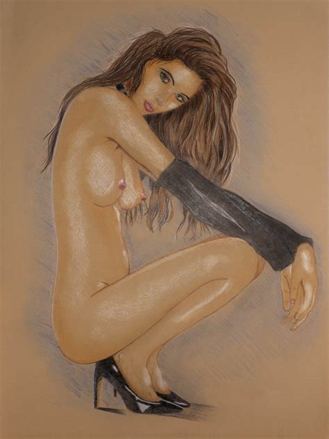 Squatting Girl Erotic Art