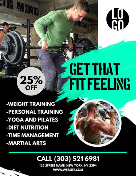 Fitness Trainer Advertisement Poster Flyer Social Media Graphic Design