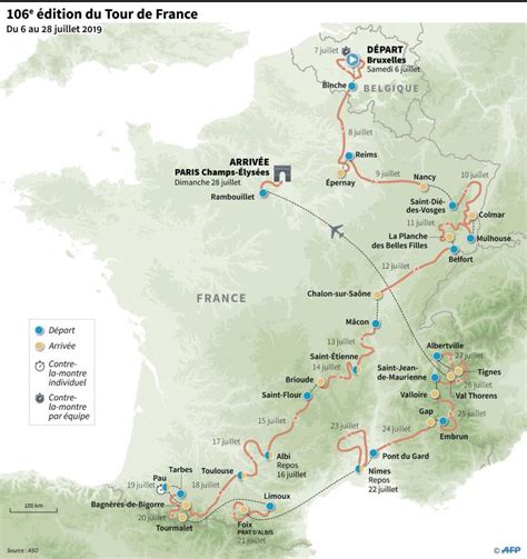 Le parcours du tour de france 2021 sera présenté ce dimanche soir sur france 2, confinement oblige. Carte Tour De France 2021 Parcours Détaillé - stolight