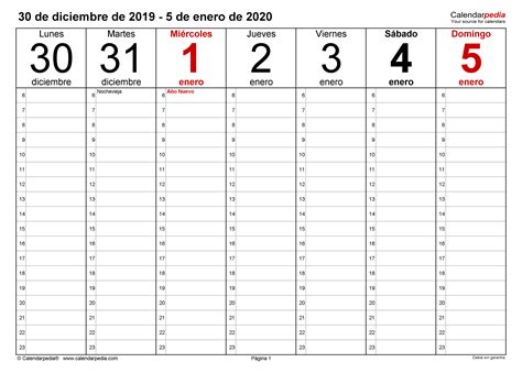 Calendario Semanal 2021 En Word Excel Y Pdf Calendarpedia