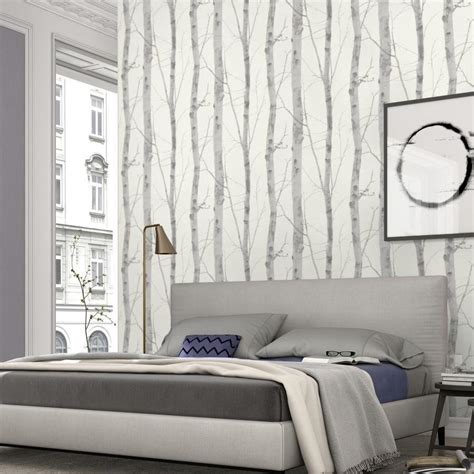 Paradisio White And Grey Birch Tree Wallpaper By Erismann