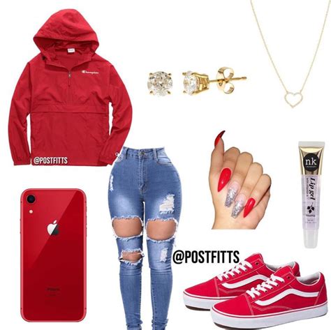 Pin By Ny💕 On Red Vans Outfits Teenage Girl Outfits Teenage Fashion Outfits Baddie Outfits