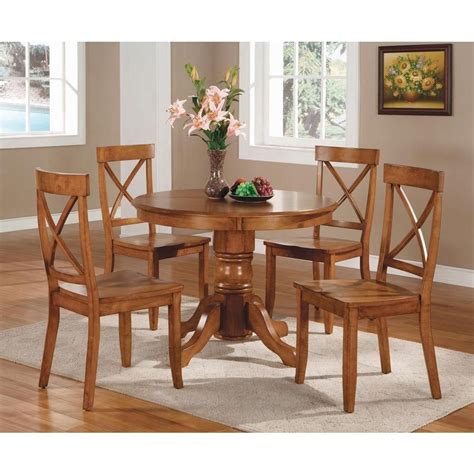 Home Styles 5 Piece Black And Oak Dining Set 5168 318 The Home Depot