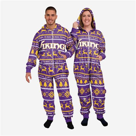 Minnesota Vikings Holiday One Piece Pajamas Foco