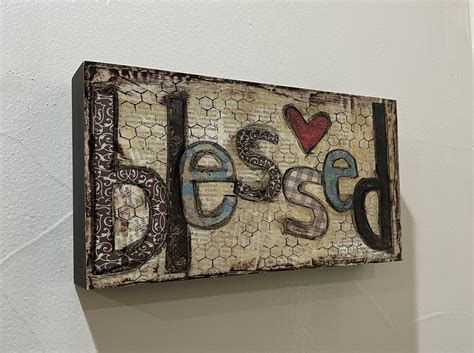 LIKE NEW Modern “Blessed” Wall Sign – Creative Bargains