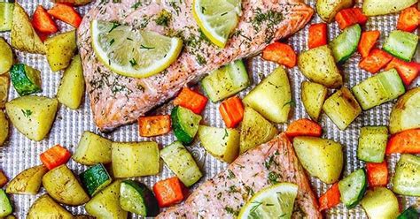 8.serve the potatoes and fish alongside the kale and some extra lemon slices, making sure to spoon some of the cooking juices from the parcel back over. 10 Best Salmon Baked Recipes with Vegetables