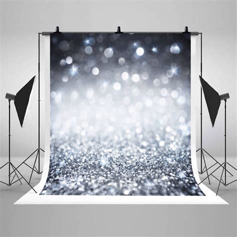 Bokeh Silver Glitter Shiny Photography Backdrops Spot Bling Etsy