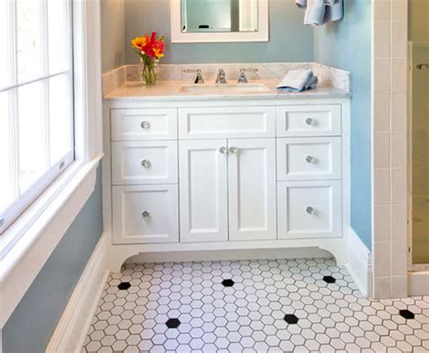Mosaic floor tile patterns for baths old house restoration, products & decorating. 31 retro black white bathroom floor tile ideas and pictures